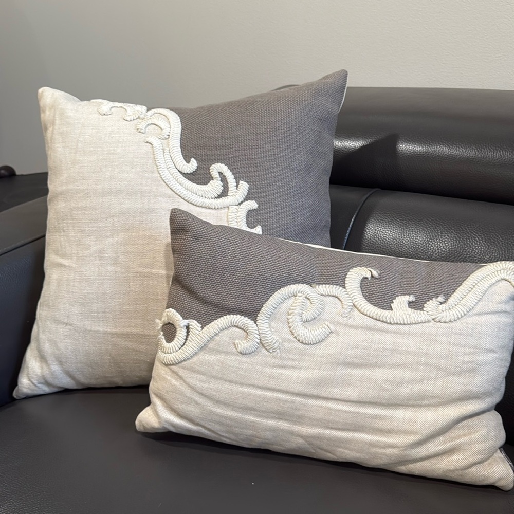 17x11 smaller pillow and 19x19 gorgeouss